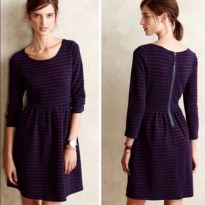 ANTHROPOLOGIE Maeve pocketed striped fit and flare dress